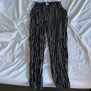 Black and white soft jogger pants